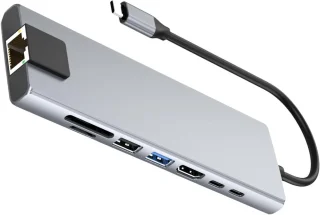 Docking station multiport adapter zilver