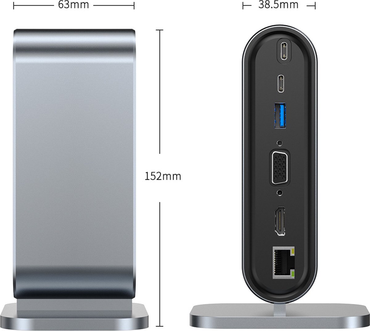 Docking Station RJ45 + 4x USB3.0 + SD Type-C USB Hub Adapter