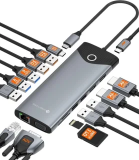 Docking Station USB-C Hub Zwart