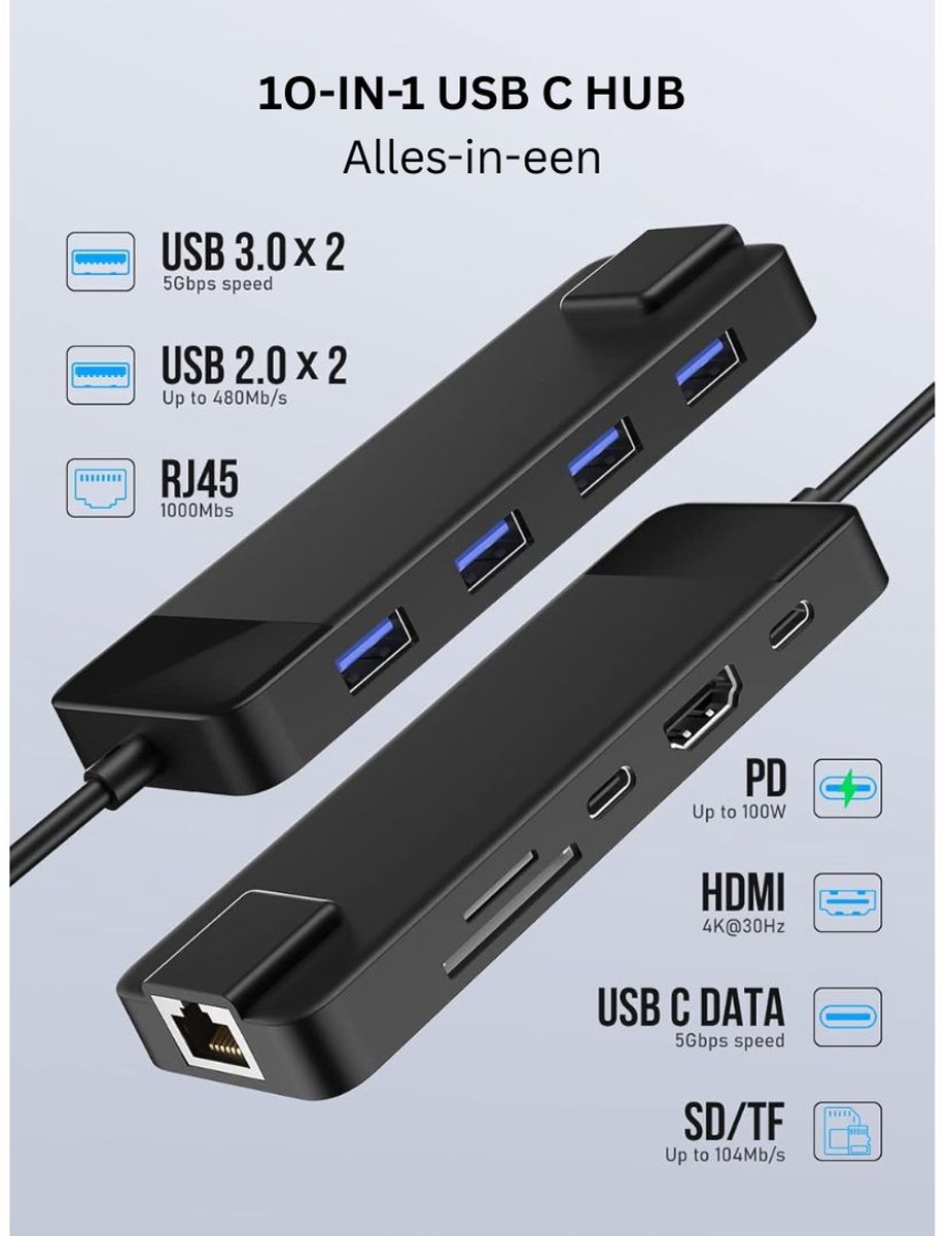 Docking Station USB-C Universeel 2x HDMI