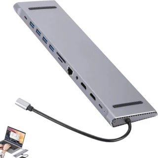 Docking station usb hub grijs