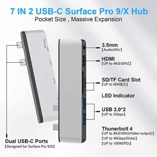 Dockingstation 7-in-1 voor Microsoft Surface Pro 9
