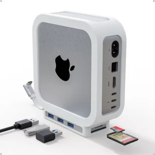 Dockingstation en siliconen beschermhoes voor Mac mini M4/M4 Pro - Zilver