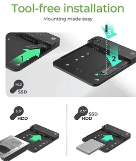 Dockingstation HDD + M.2 NVMe SSD - USB 3.2 Gen 2