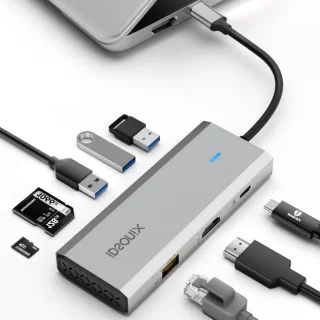 Dockingstation Hub 8-poorts Aluminium Zilver