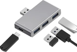 Dockingstation laptop - usb c hub - grijs