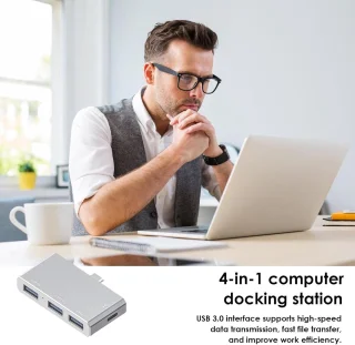 Dockingstation met dubbele monitor - type-c hub 4-in-1