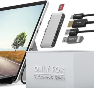 Dockingstation USB-C hub 5 poorten zilver
