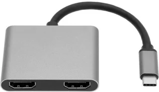 Dockingstation USB C Hub meerdere schermen grijs