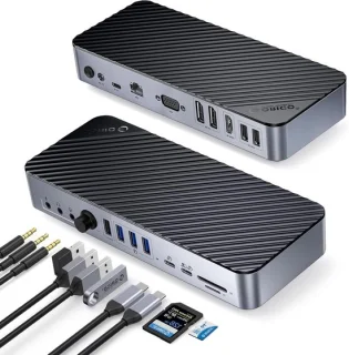 Dockingstation usb-c hub zwart