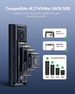 Dockingstation voor M.2 NVMe/NGFF SSD