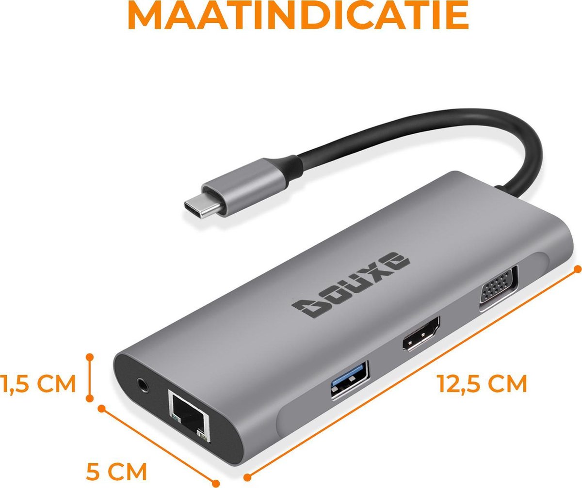 Douxe USB-C Hub 11-in-1 Dockingstation Premium