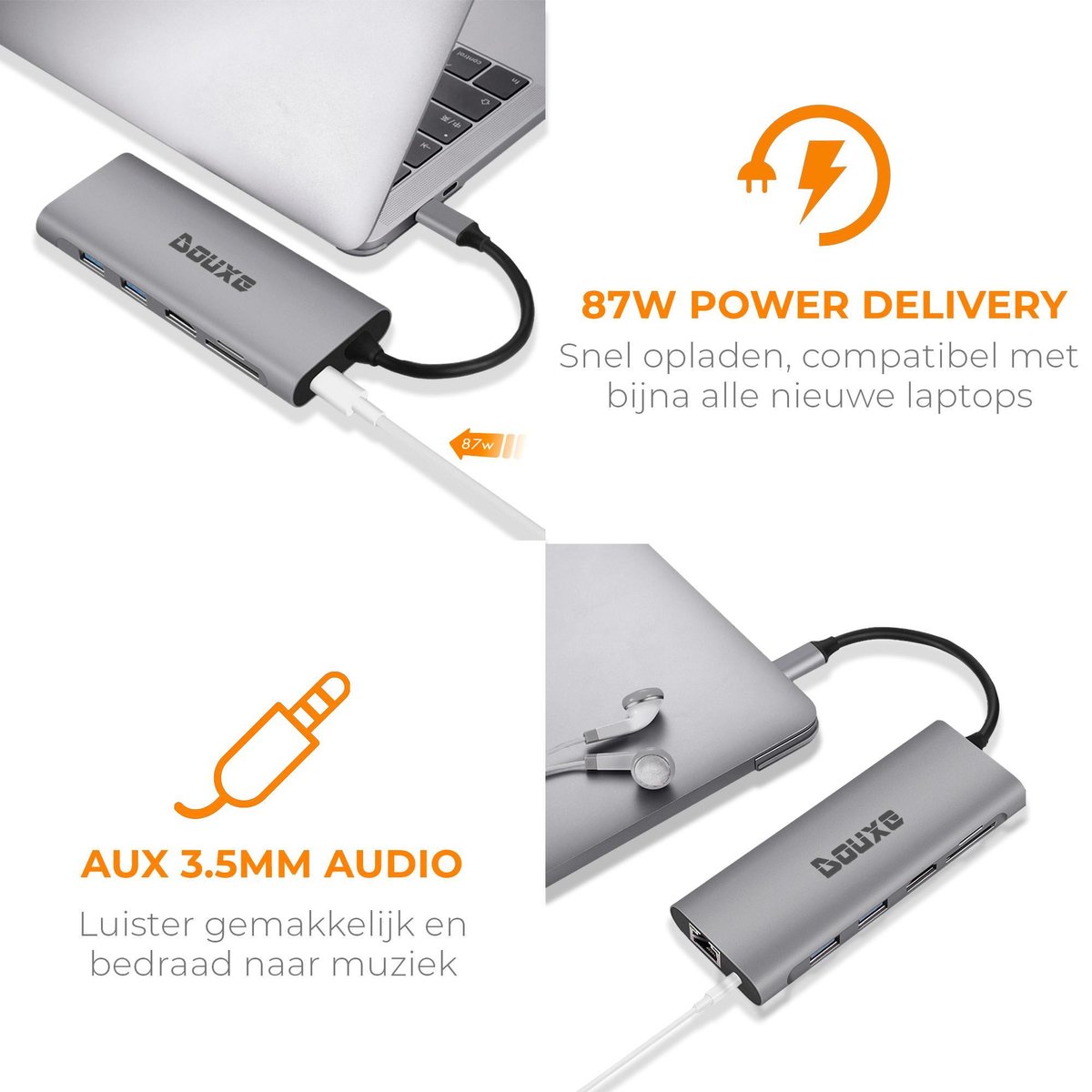 Douxe USB-C Hub 11-in-1 Dockingstation Premium
