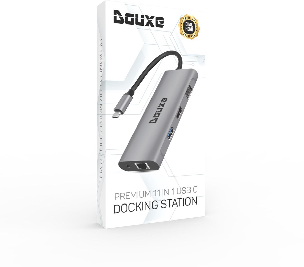 Douxe USB-C Hub 11-in-1 Dockingstation Premium