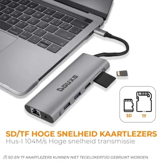 Douxe USB-C Hub 11-in-1 Dockingstation Premium