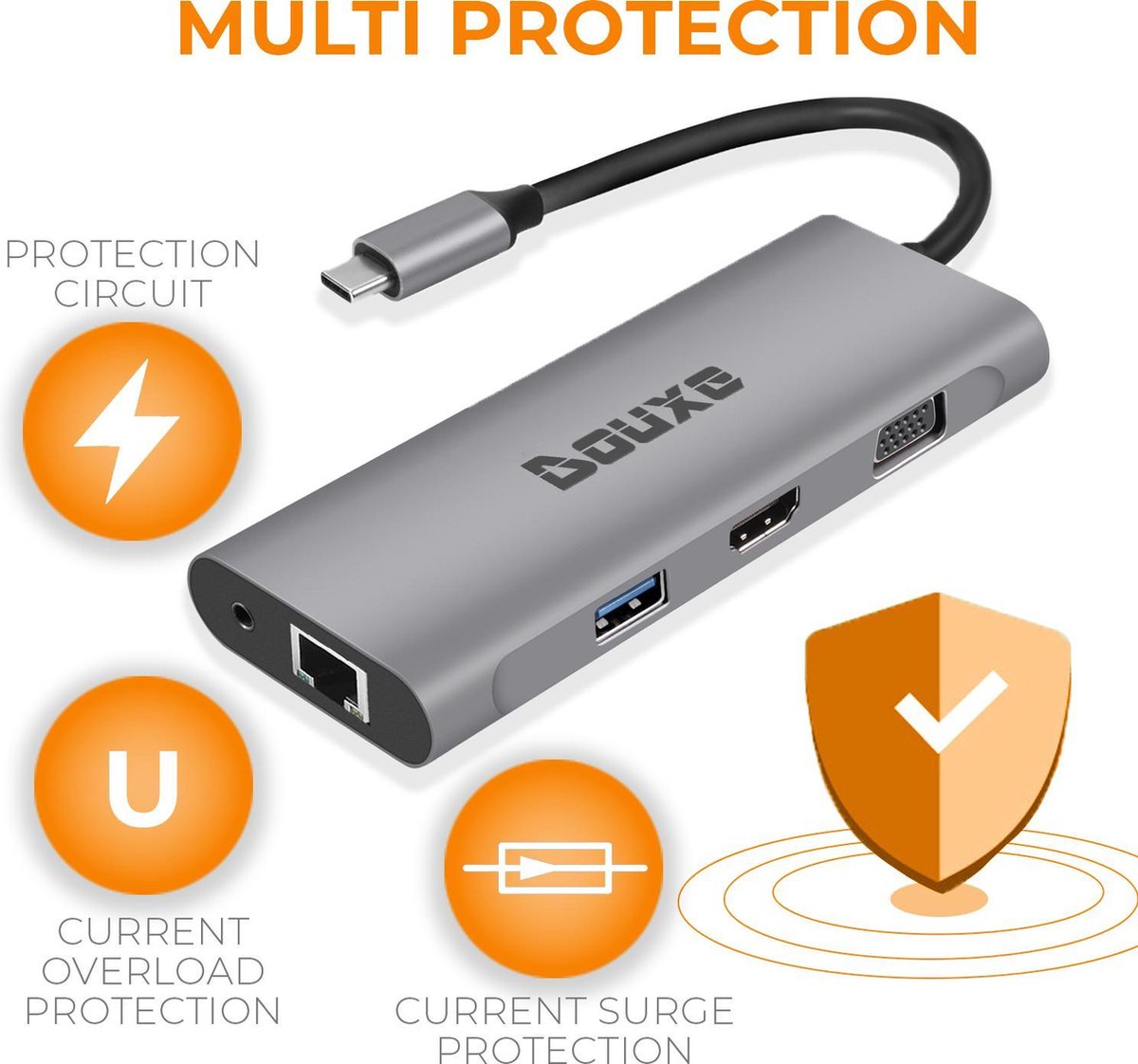 Douxe USB-C Hub 11-in-1 Dockingstation Premium