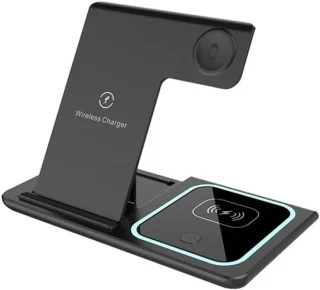 Draadloze oplaadstandaard 3-in-1 opvouwbaar voor iPhone, Apple Watch en oordopjes