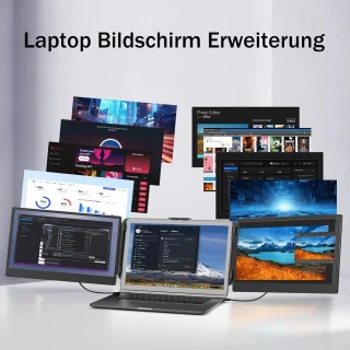 Draagbaar Dubbel Scherm voor Laptop - Uitbreidingsmonitor