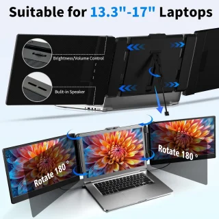 Draagbaar Dubbel Scherm voor Laptop - Uitbreidingsmonitor