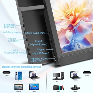 Draagbare 13,3 inch monitor