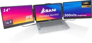 Draagbare 13,3-inch Tri‑Screen monitor voor laptops