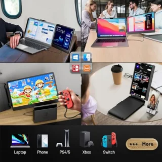 Draagbare 14 inch Dubbelmonitor