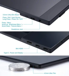 Draagbare 15,6 inch USB-C monitor