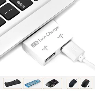 Draagbare 2‑poorts USB 2.0 Hub