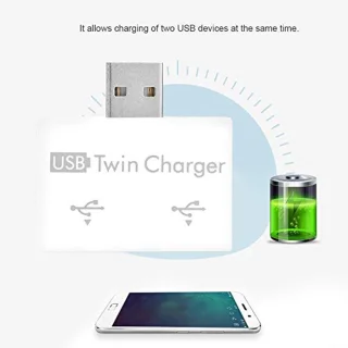 Draagbare 2‑poorts USB 2.0 Hub