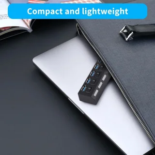 Draagbare 7-poorts USB-hub
