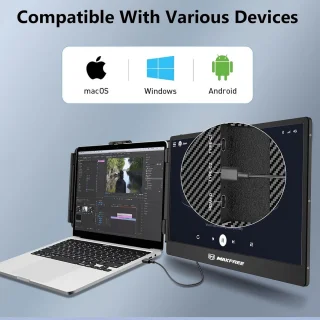 Draagbare dubbel scherm laptopmonitor 14 inch