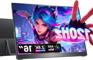 Draagbare monitor 2.5k qhd 16 inch zwart