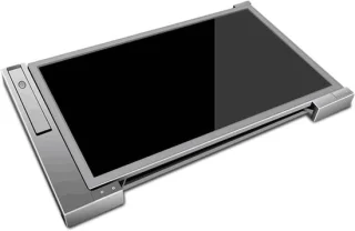 Draagbare monitor drie schermen 15 inch zilvergrijs