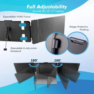 Draagbare Tri-Screen Monitor voor Laptops