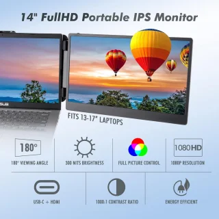 Draagbare Tri-Screen Monitor voor Laptops