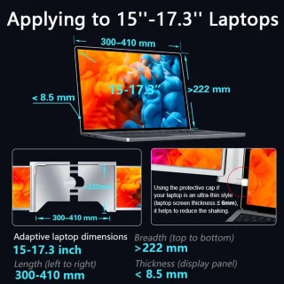 Draagbare Triple Monitor Extender voor laptops 15–17,3 inch