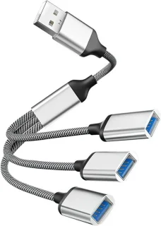 Draagbare usb-hub met 3 poorts - aluminium behuizing