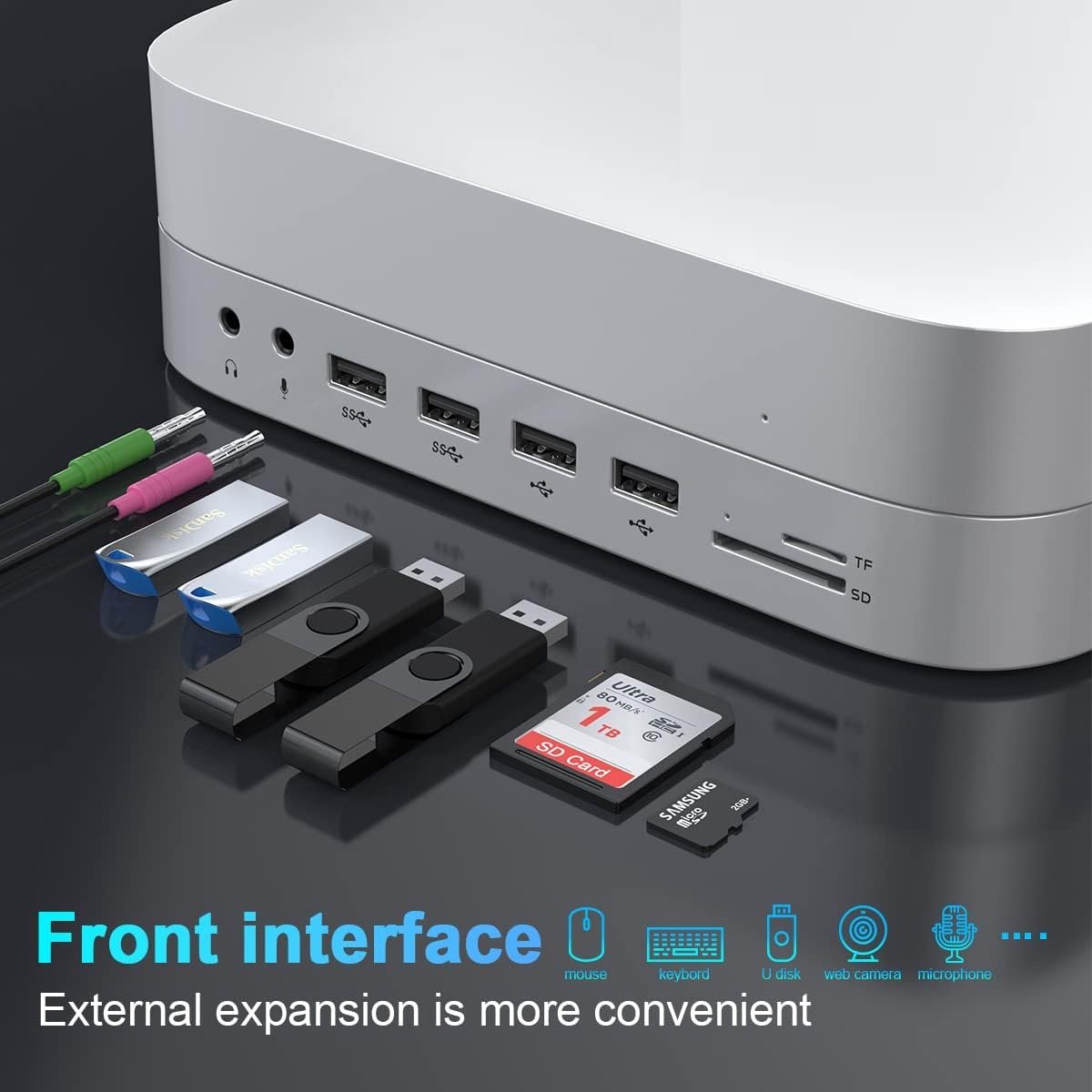 DrPhone MH483 USB C Docking Station met 2.5 inch HDD/SSD Behuizing Zilver