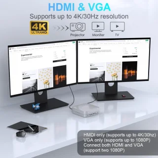 DrPhone MH483 USB C Docking Station met 2.5 inch HDD/SSD Behuizing Zilver