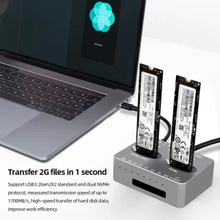 Dual-Bay M.2 NVMe SSD Kloner Dockingstation