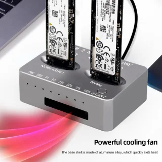 Dual-Bay M.2 NVMe SSD Kloner Dockingstation