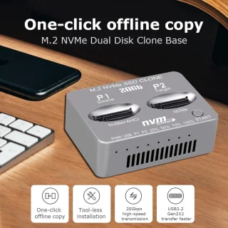 Dual-Bay M.2 NVMe SSD Kloner Dockingstation