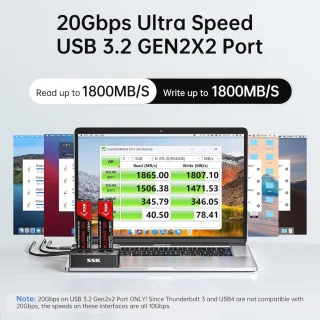 Dual-Bay NVMe M.2 SSD Docking Station Adapter