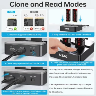 Dual-Bay NVMe M.2 SSD Docking Station Adapter