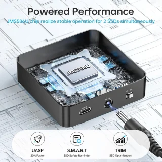 Dual-Bay NVMe M.2 SSD Docking Station Adapter