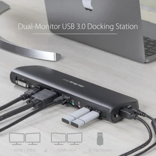 Dual Monitor Docking Station voor Laptop