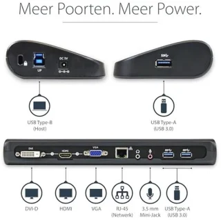 Dual-monitor dockingstation voor laptop