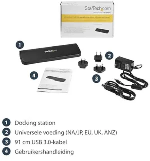 Dual-monitor dockingstation voor laptop