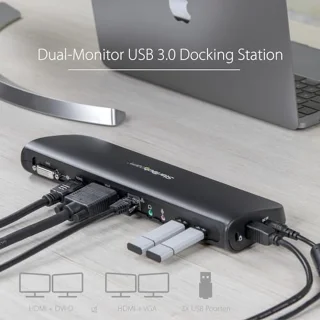 Dual-monitor dockingstation voor laptop