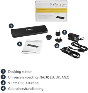 Dual-monitor dockingstation voor laptop